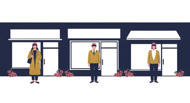複数のスクールを並行運営していることを表す、同じ人物が3つの別々の店舗の前にそれぞれ立っているイラスト